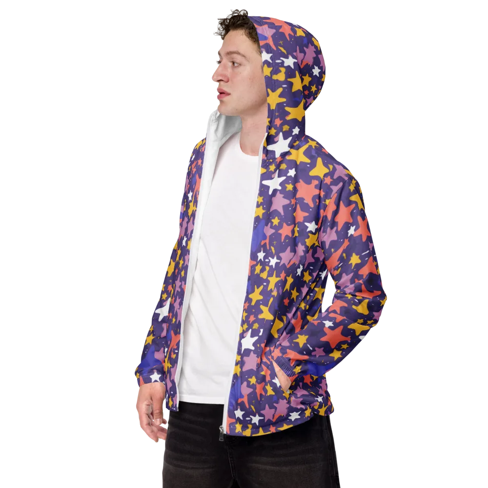 Starry Confetti on Men's Windbreaker — Left Front