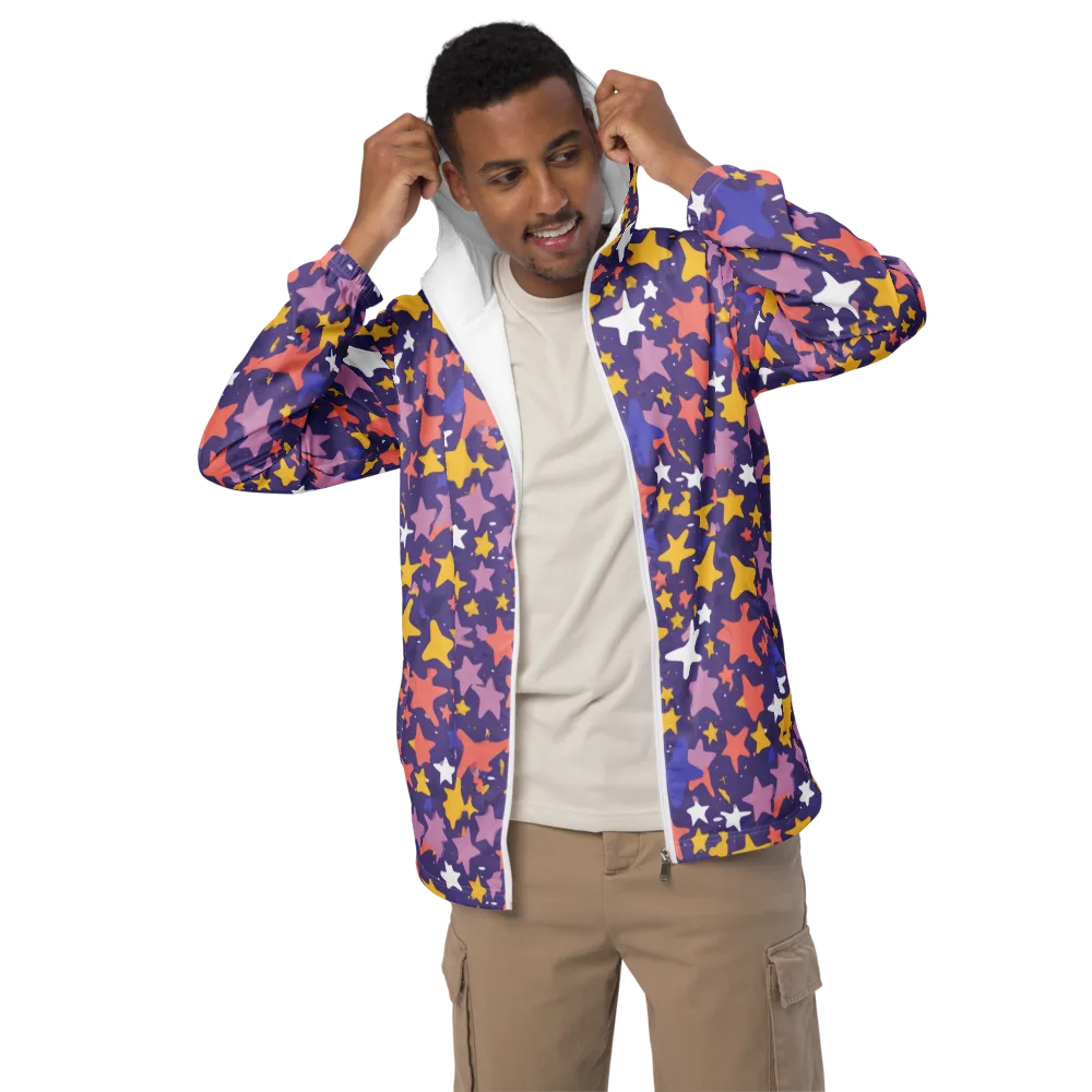 Starry Confetti on Men's Windbreaker — Front