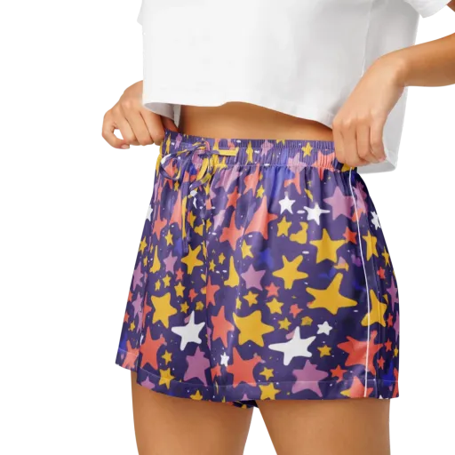 Starry Confetti on a Women's Pajama Shorts