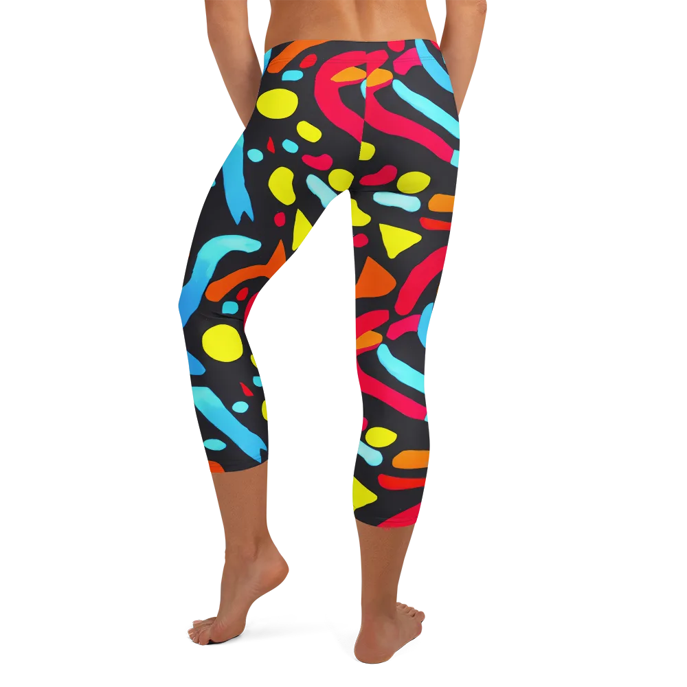 Midnight Stream on Capri Leggings — Back
