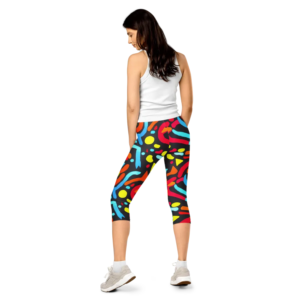 Midnight Stream on Capri Leggings — Back