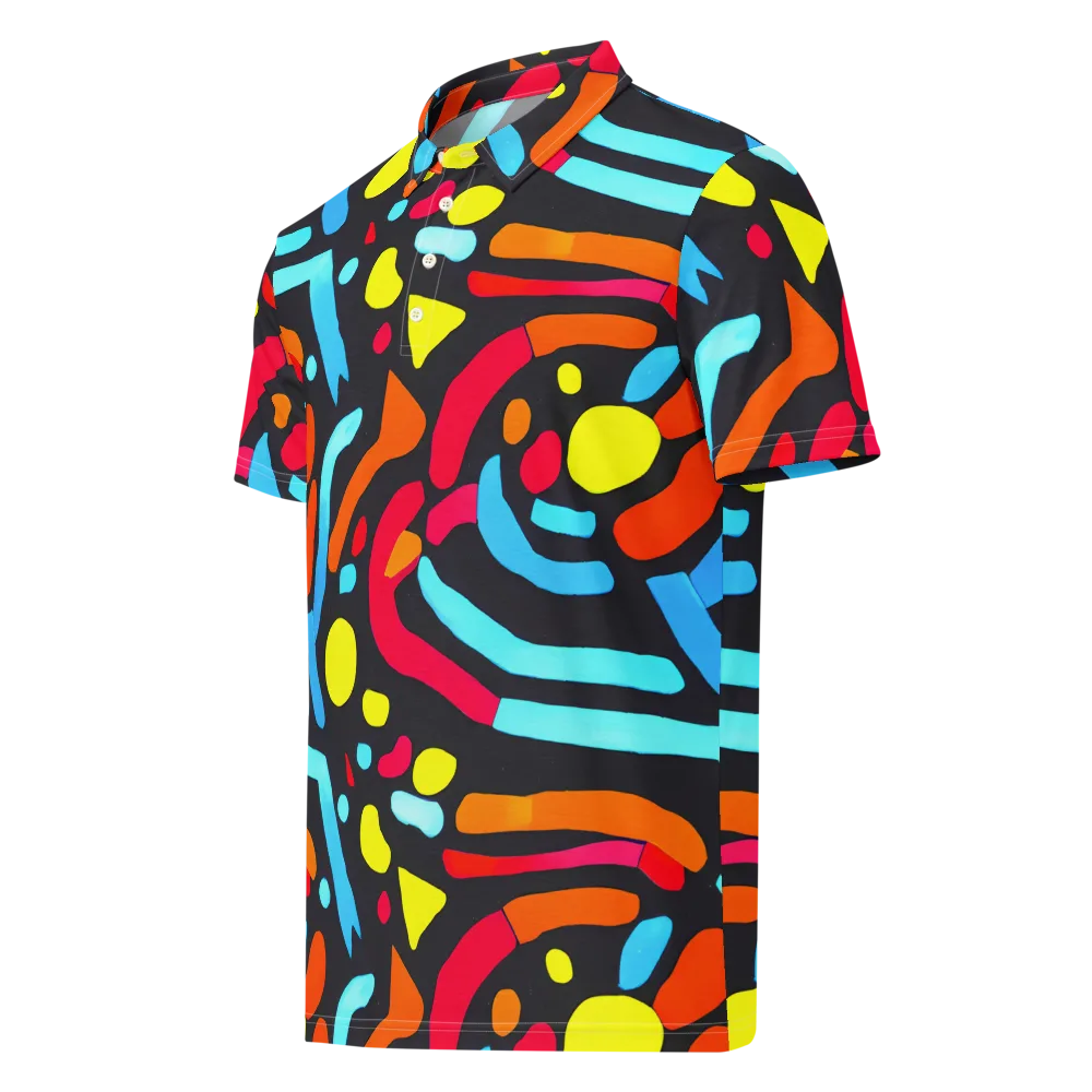Midnight Stream on Men's Slim Fit Polo Shirt — Left Front