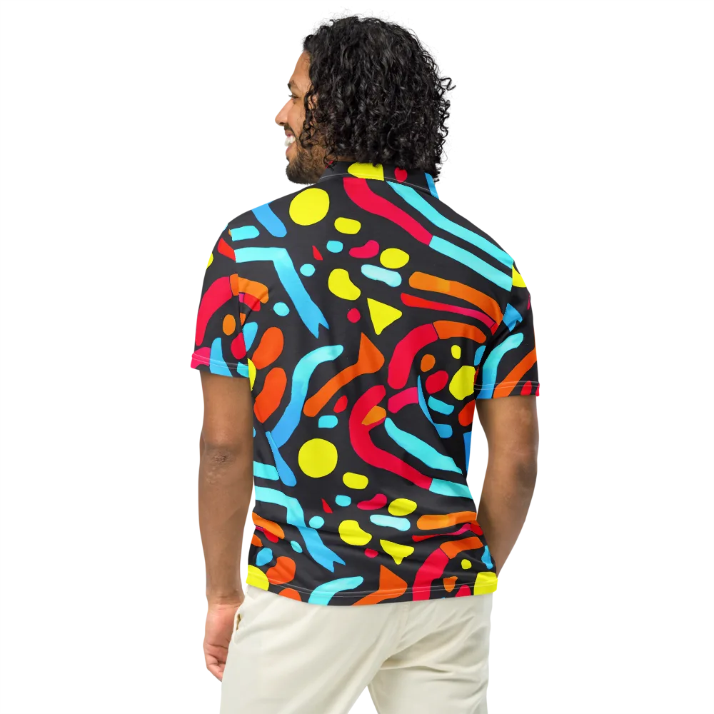 Midnight Stream on Men's Slim Fit Polo Shirt — Back