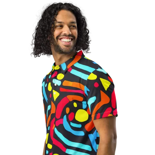 Midnight Stream on a Men's Slim Fit Polo Shirt