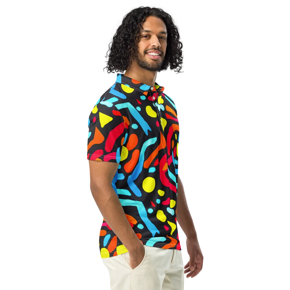 Midnight Stream on Men's Slim Fit Polo Shirt — Right Front
