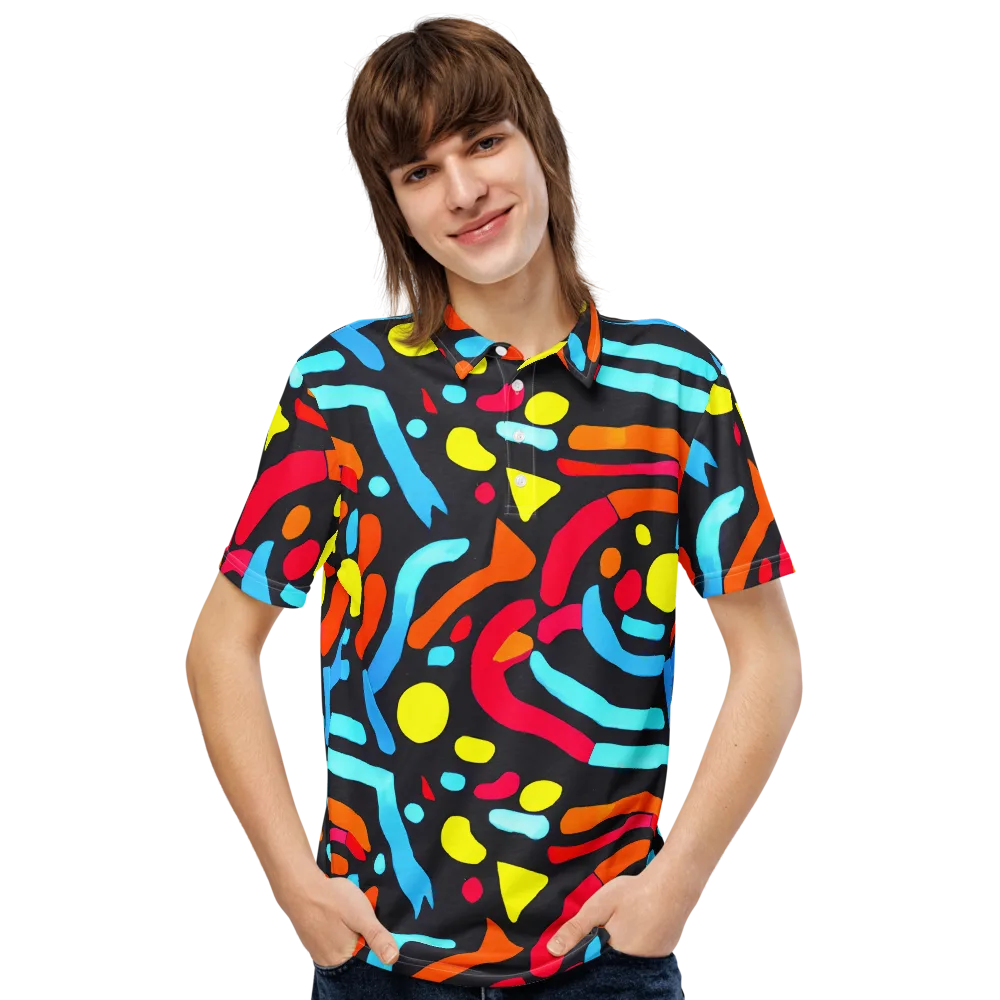 Midnight Stream on Men's Slim Fit Polo Shirt — Front