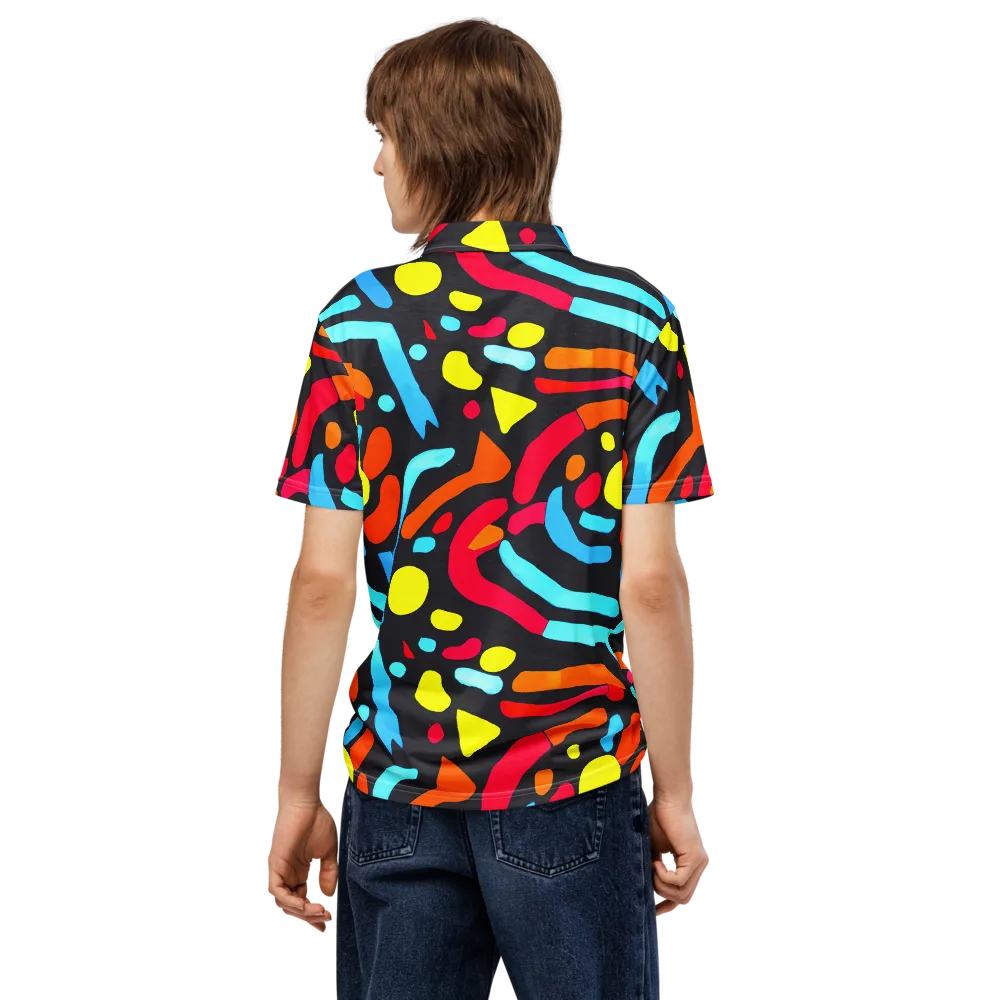 Midnight Stream on Men's Slim Fit Polo Shirt — Back