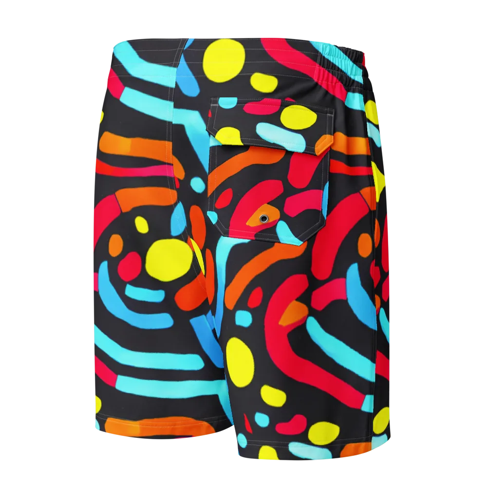 Midnight Stream on Men's Board Shorts — Back