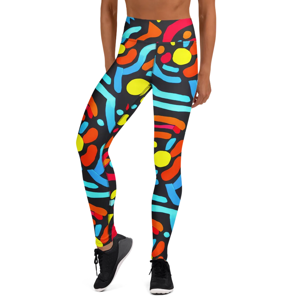 Midnight Stream on Yoga Leggings — Front
