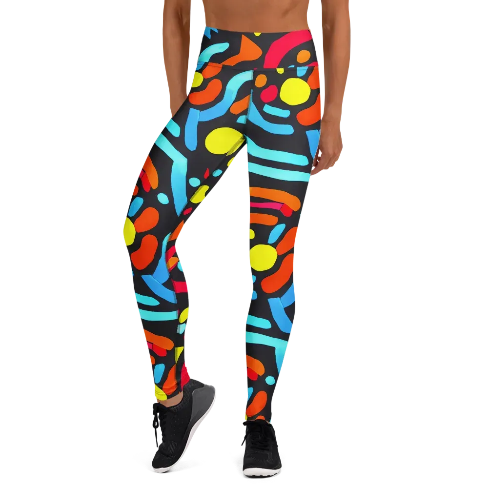 Midnight Stream on Yoga Leggings — Front