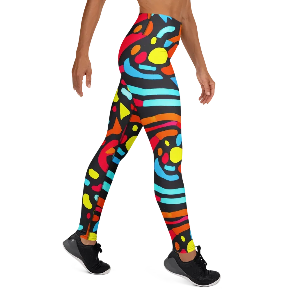 Midnight Stream on Yoga Leggings — Right