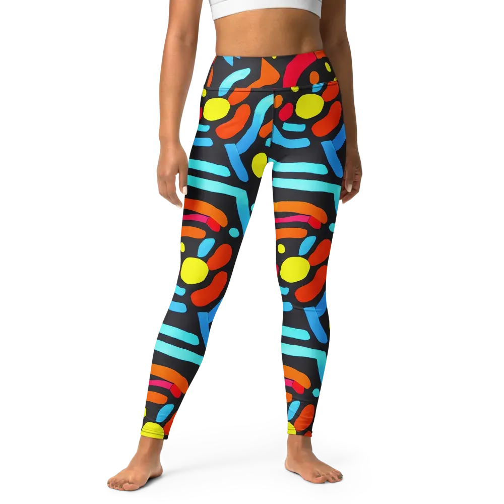Midnight Stream on Yoga Leggings — Front
