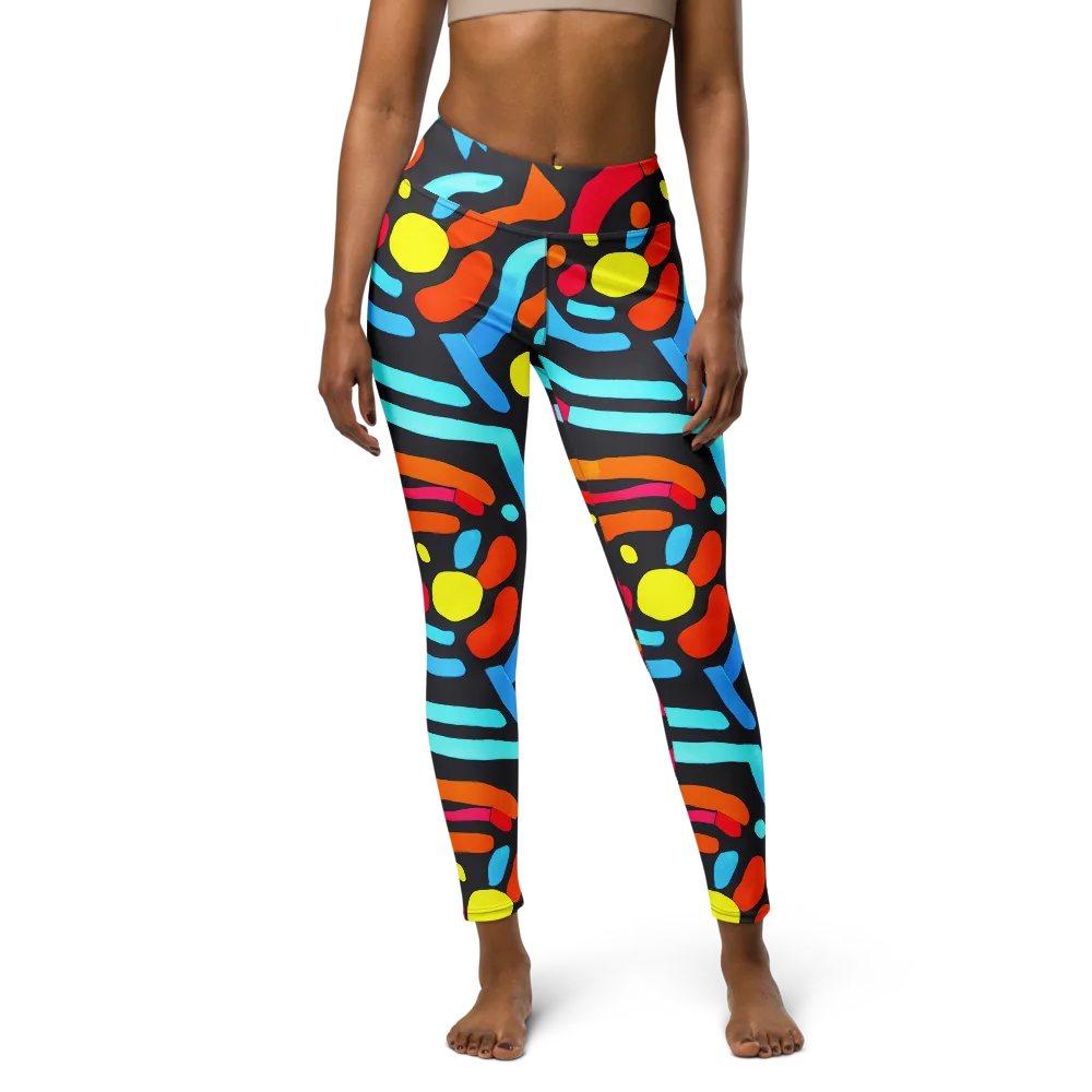 Midnight Stream on Yoga Leggings — Front