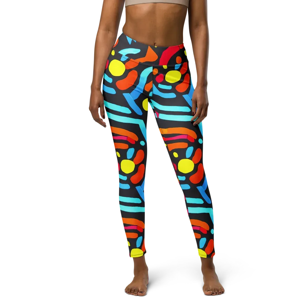 Midnight Stream on Yoga Leggings — Front