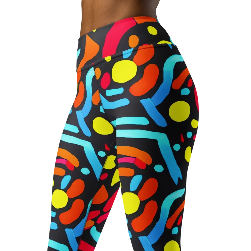 Midnight Stream on Yoga Leggings — Left Front