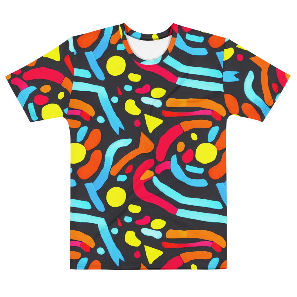 Midnight Stream on Men's Cotton Crew Neck T-Shirt — Front