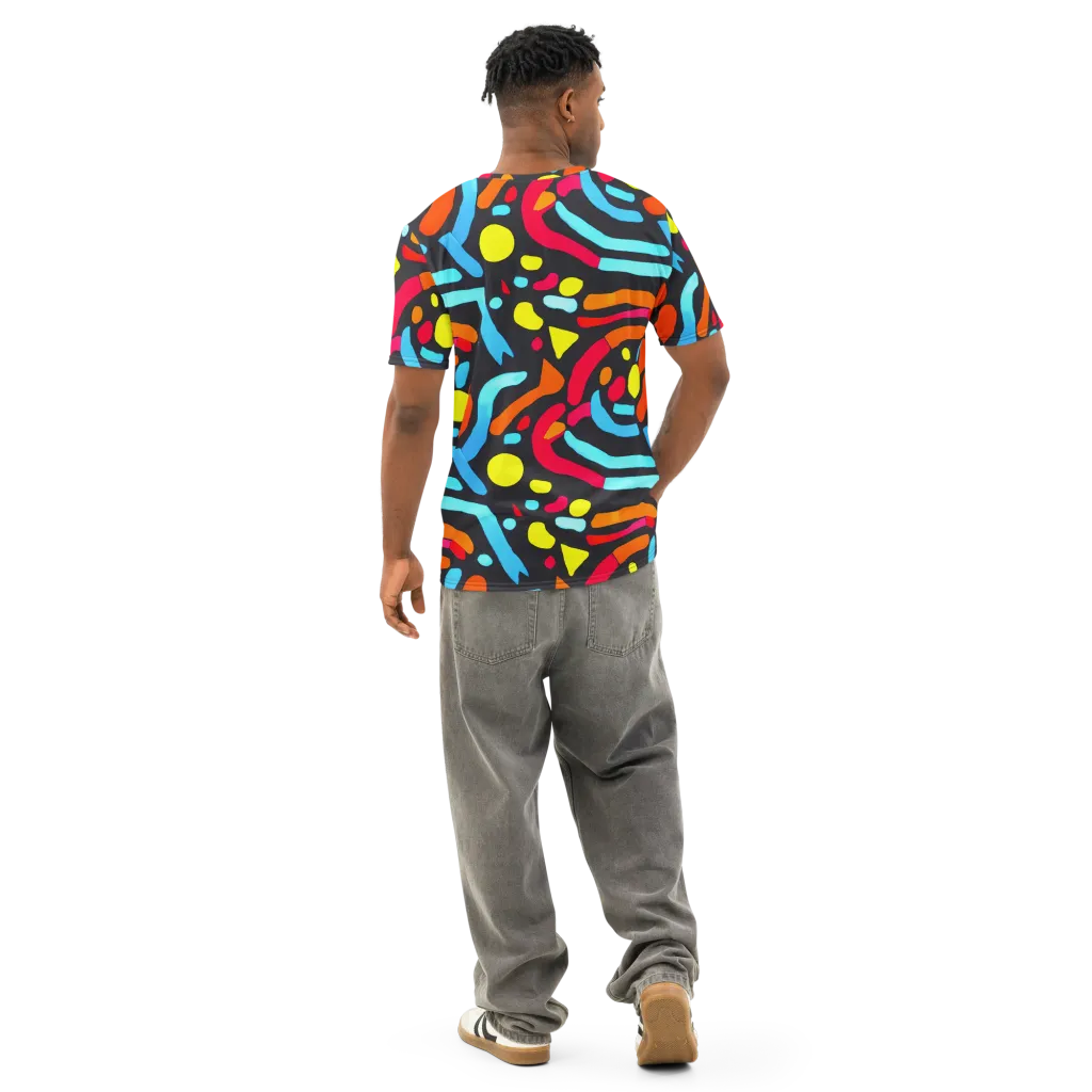 Midnight Stream on Men's Cotton Crew Neck T-Shirt — Back