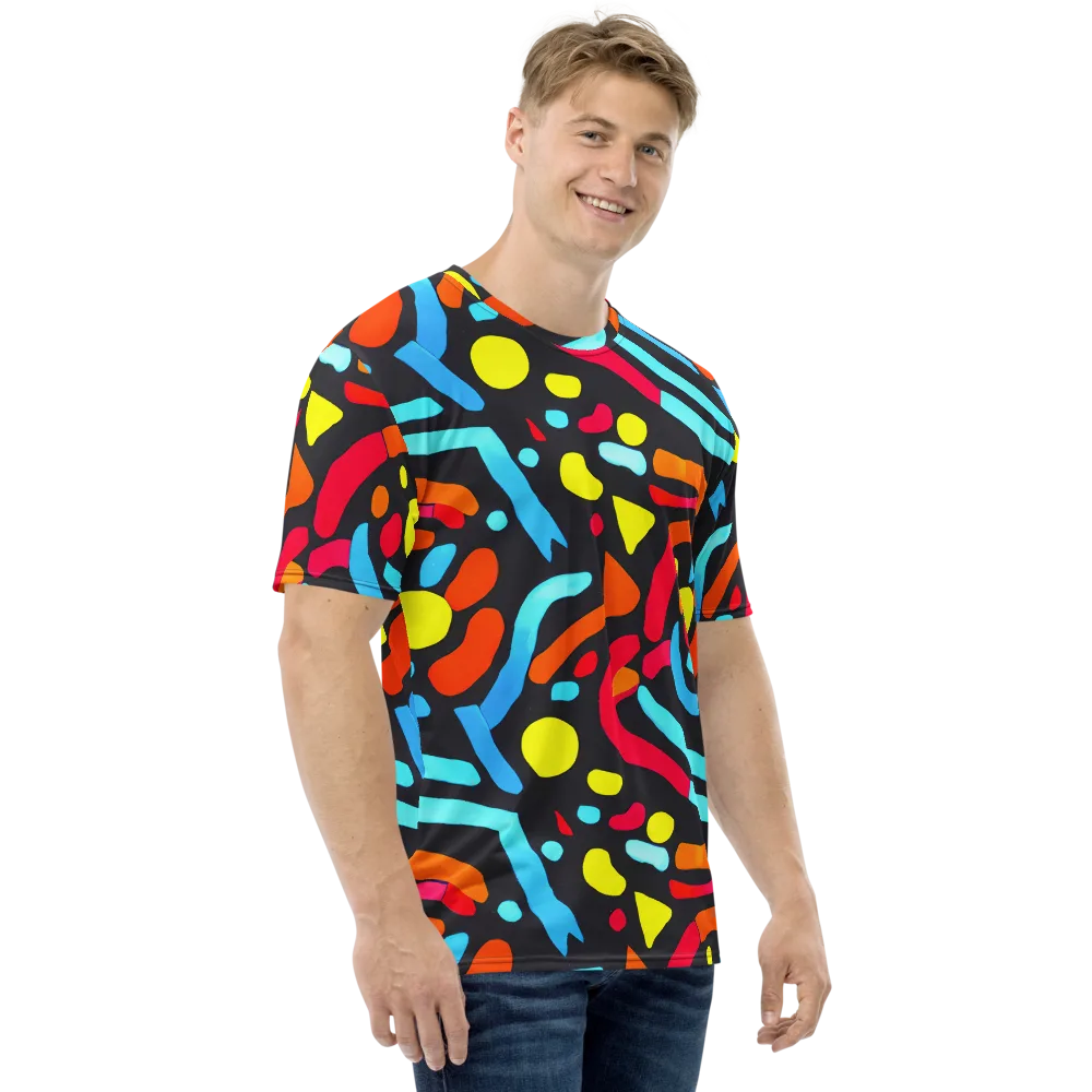 Midnight Stream on Men's Crew Neck T-Shirt — Right
