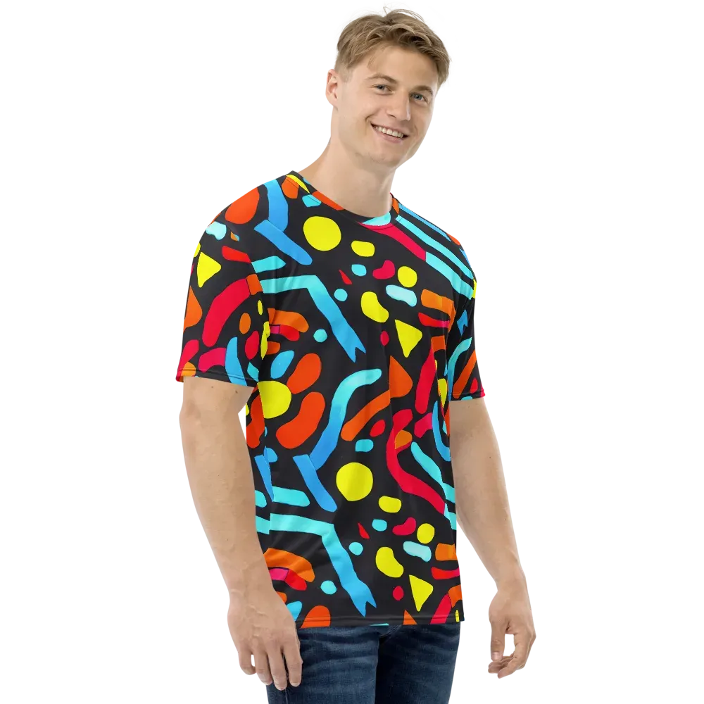 Midnight Stream on Men's Crew Neck T-Shirt — Right