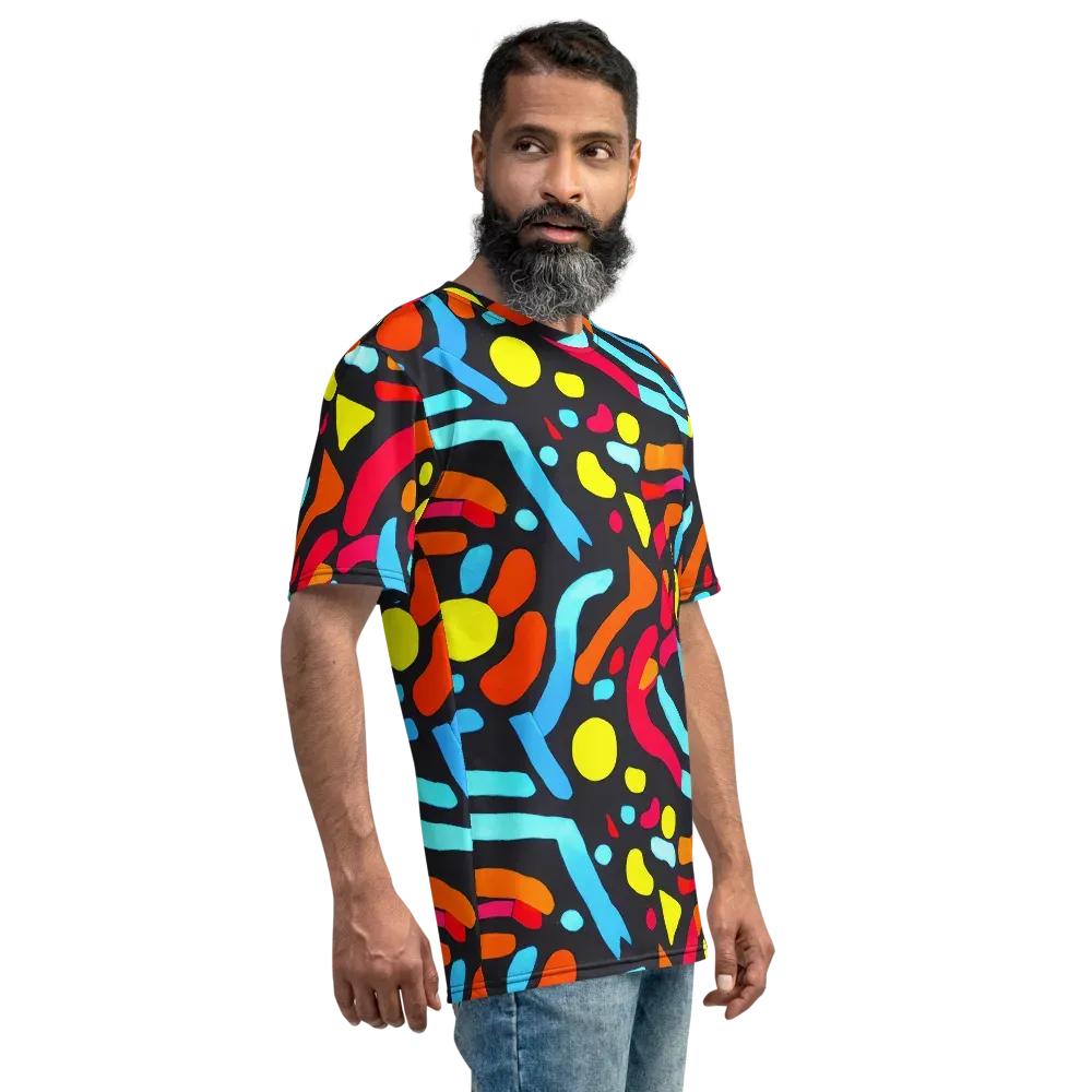 Midnight Stream on Men's Crew Neck T-Shirt — Right