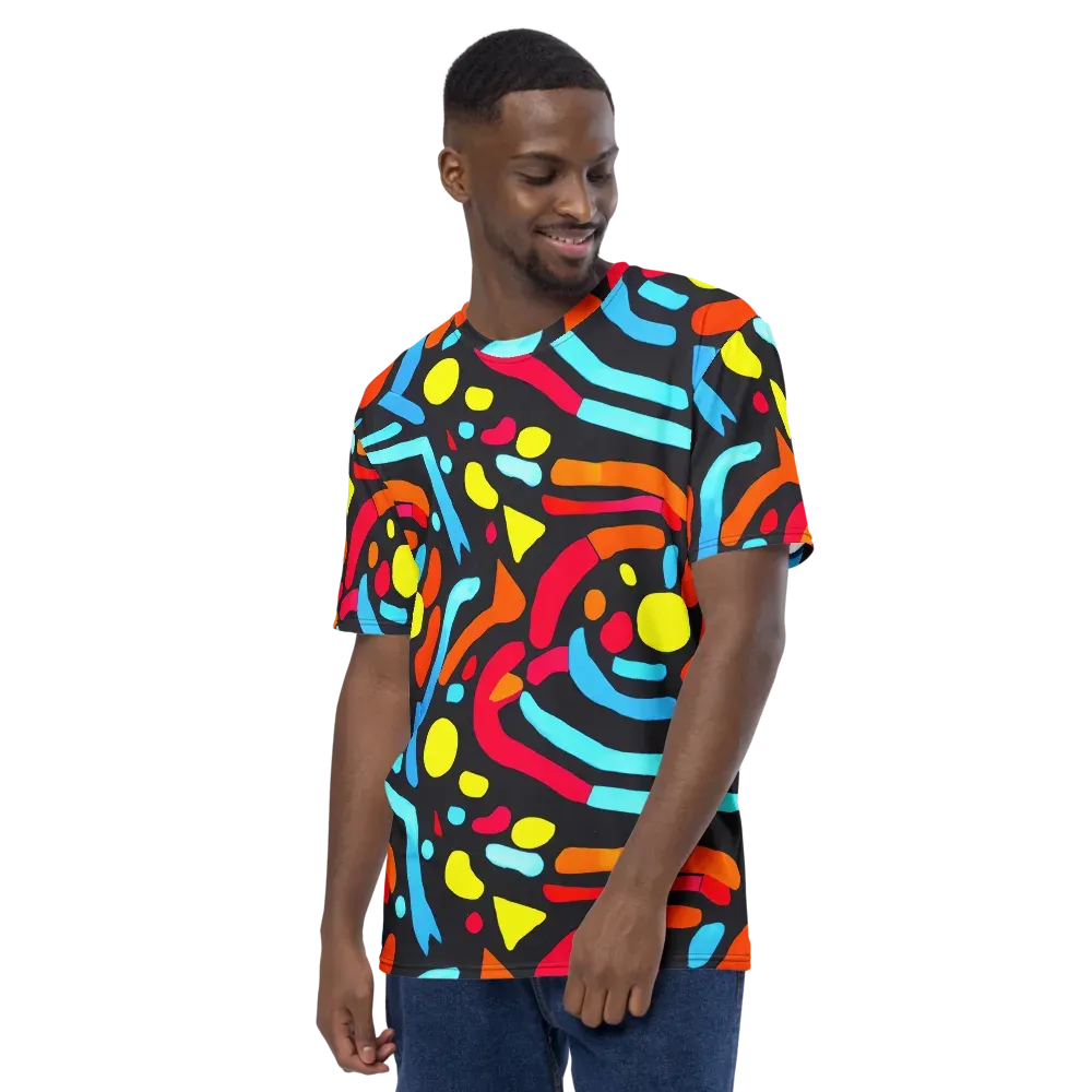 Midnight Stream on Men's Crew Neck T-Shirt — Left