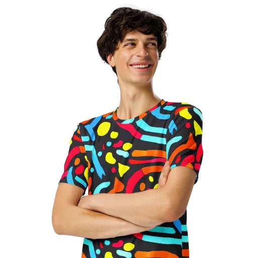 Midnight Stream on a Men's Crew Neck T-Shirt