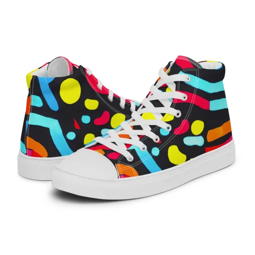 Midnight Stream on a Men's High Top Canvas Shoes