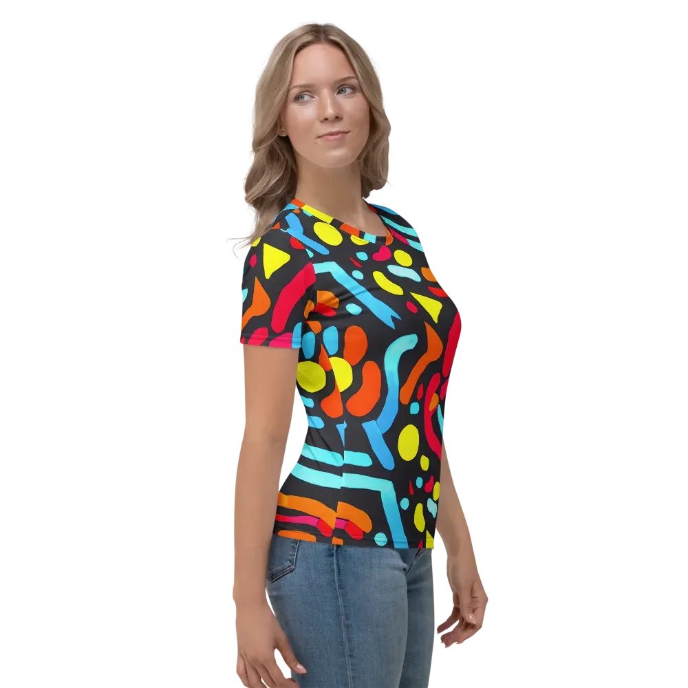 Midnight Stream on Women's Crew Neck T-Shirt — Right