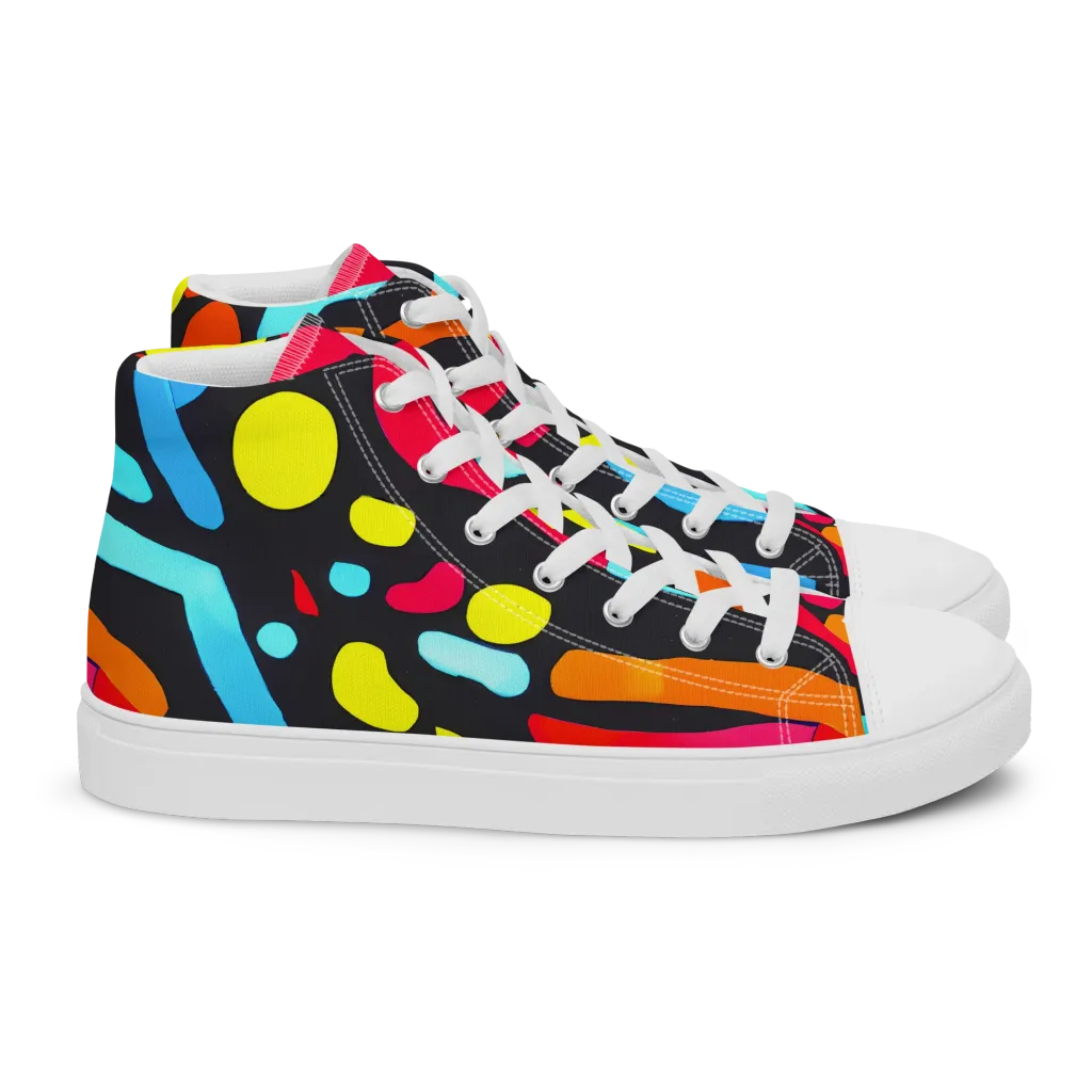 Midnight Stream on Women's High Top Canvas Shoes — Right