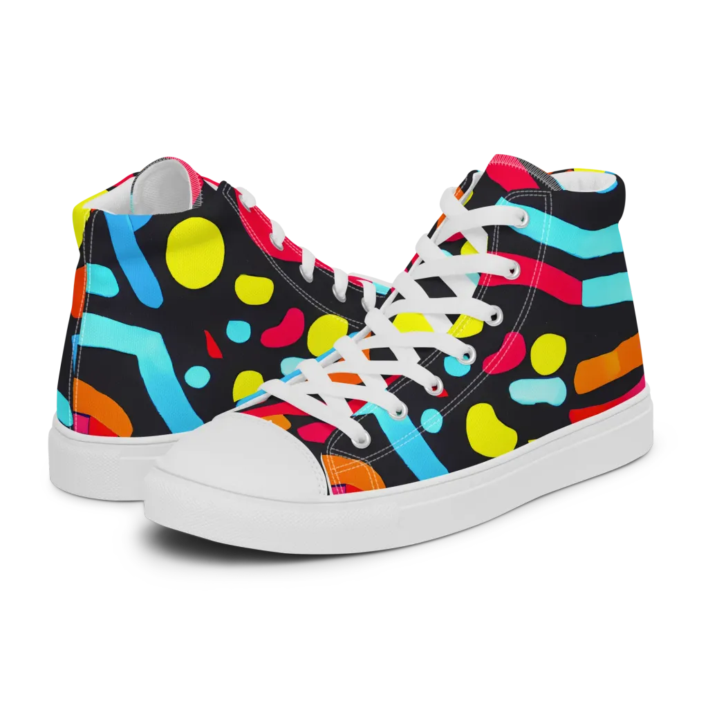 Midnight Stream on Women's High Top Canvas Shoes — Left