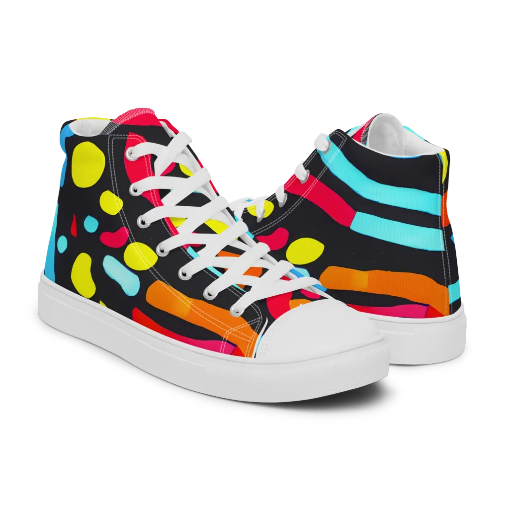 Midnight Stream on Women's High Top Canvas Shoes — Right