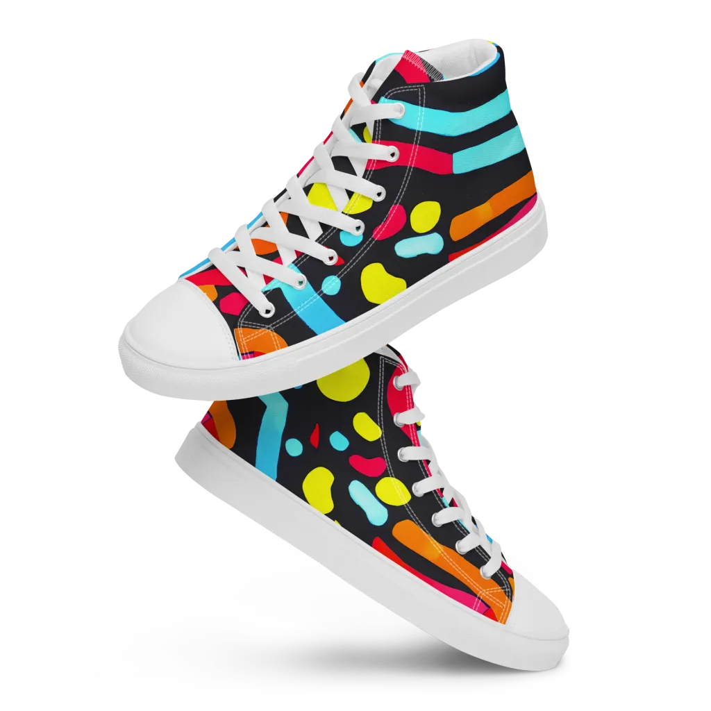 Midnight Stream on Women's High Top Canvas Shoes — Front