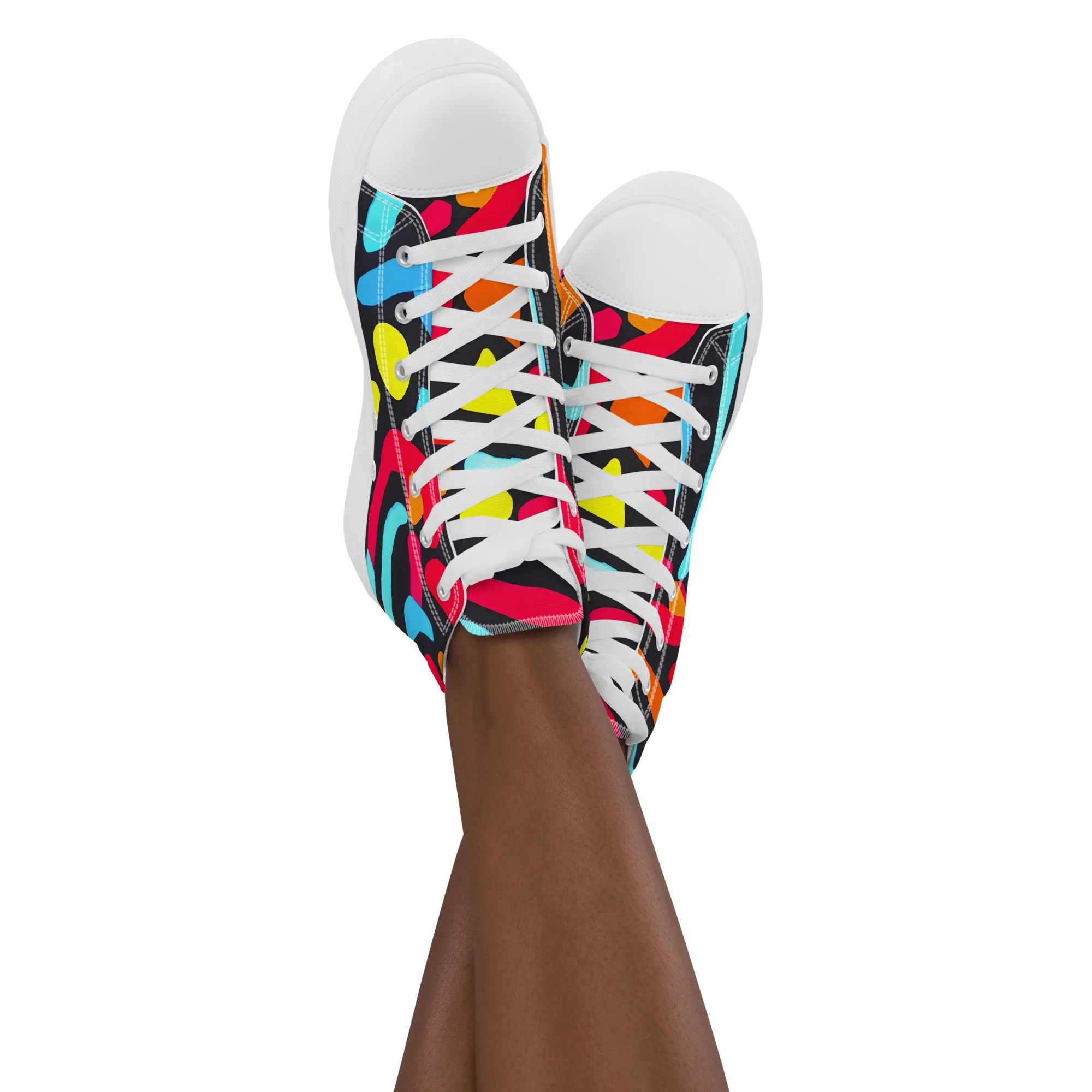 Midnight Stream on Women's High Top Canvas Shoes — Front