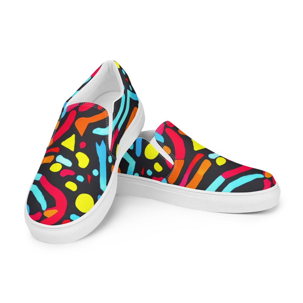 Midnight Stream on Men's Slip-On Canvas Shoes — Left Front