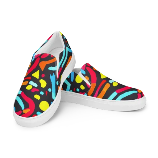 Midnight Stream on a Men's Slip-On Canvas Shoes
