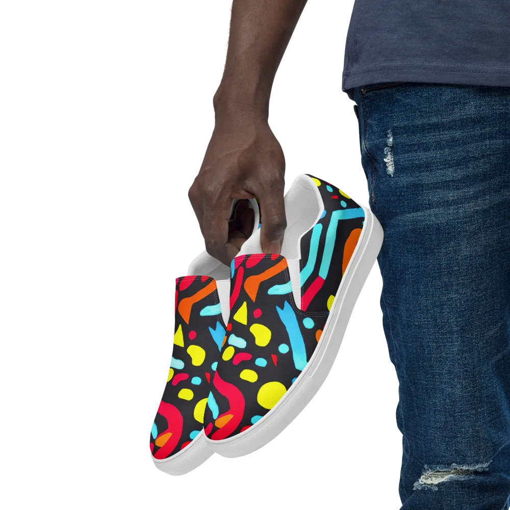 Midnight Stream on Men's Slip-On Canvas Shoes — Left Front