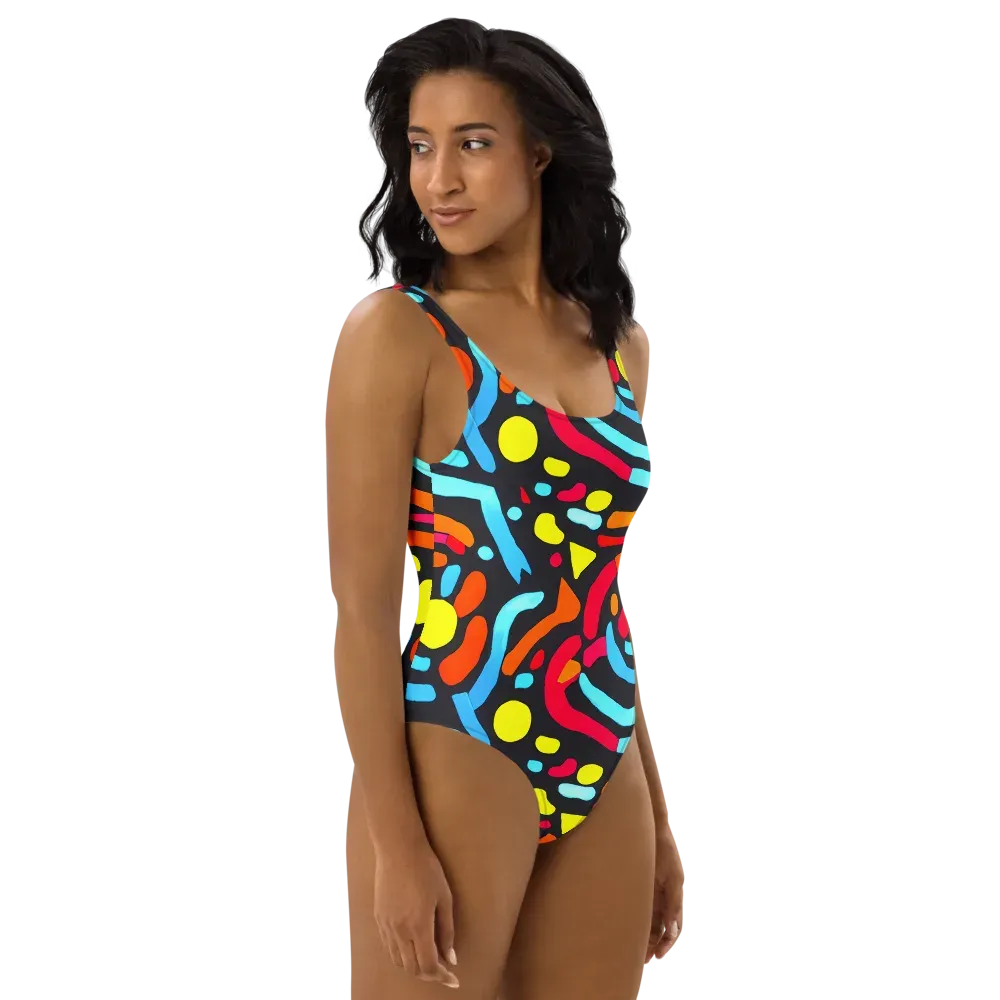 Midnight Stream on One-Piece Swimsuit — Right