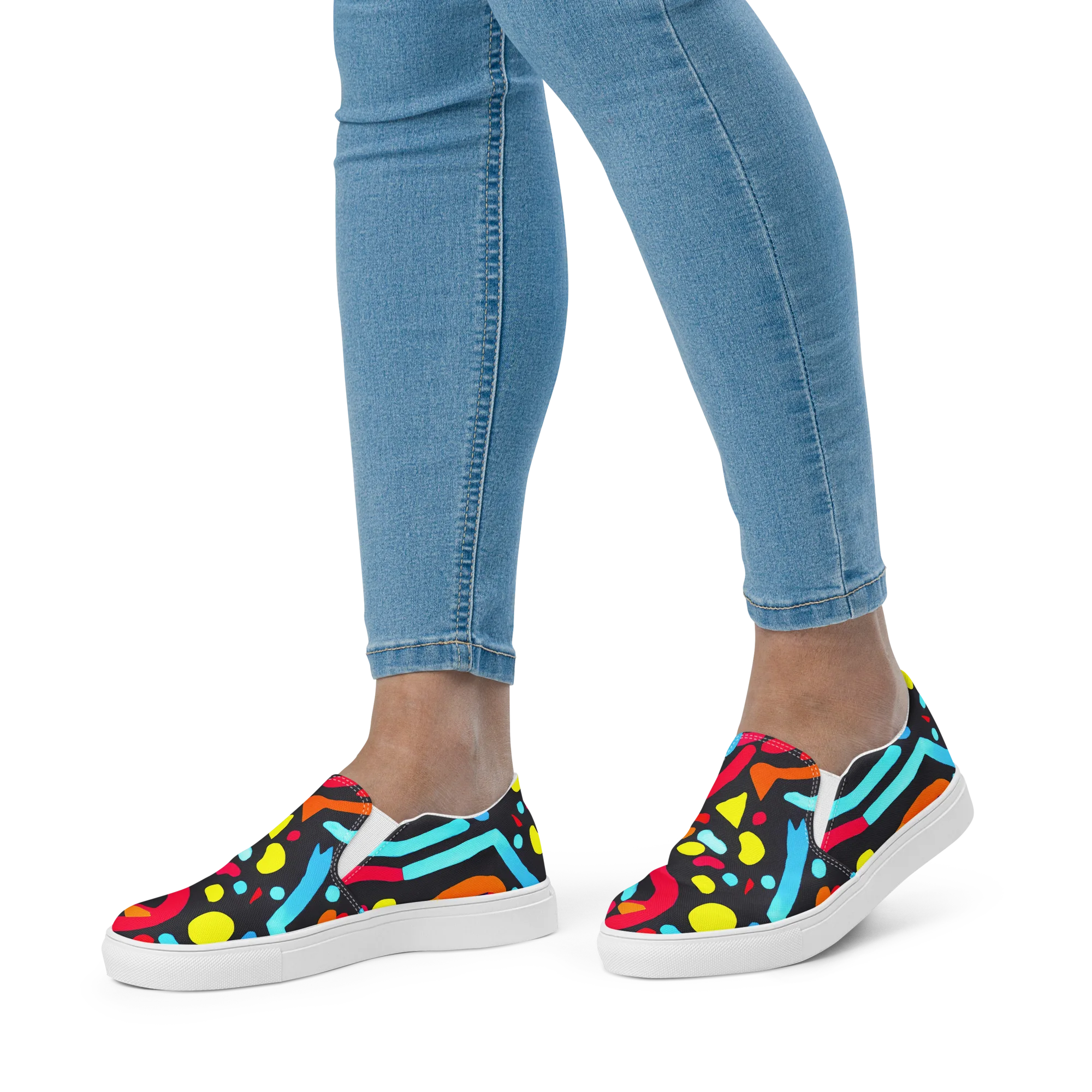 Midnight Stream on Women's Slip-On Canvas Shoes — Front