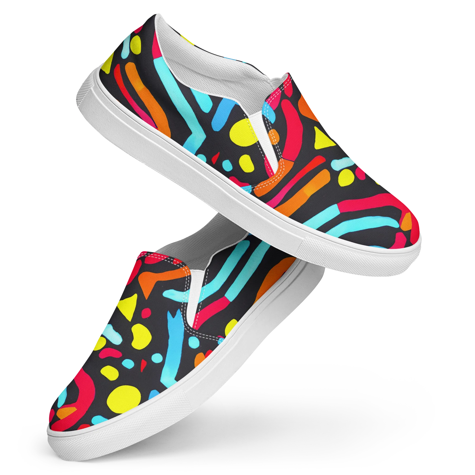 Midnight Stream on Women's Slip-On Canvas Shoes — Front