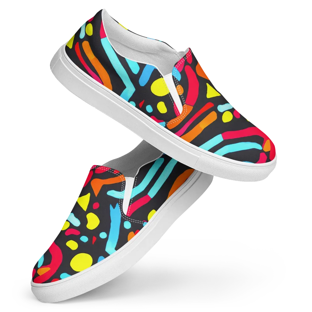 Midnight Stream on Women's Slip-On Canvas Shoes — Front