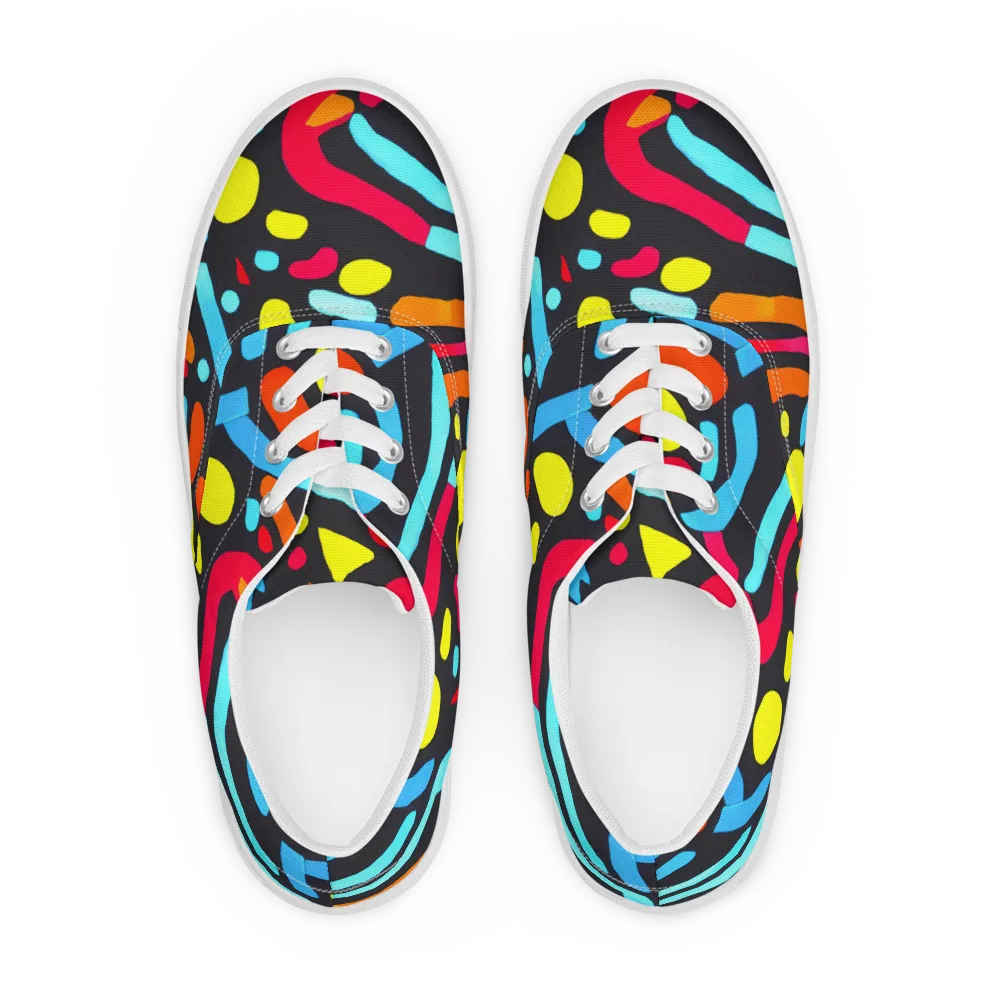 Midnight Stream on Men's Lace-Up Canvas Shoes — Front