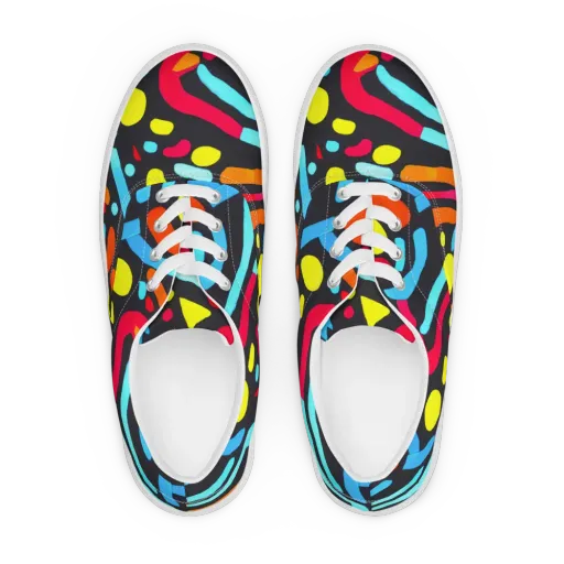 Midnight Stream on a Men's Lace-Up Canvas Shoes