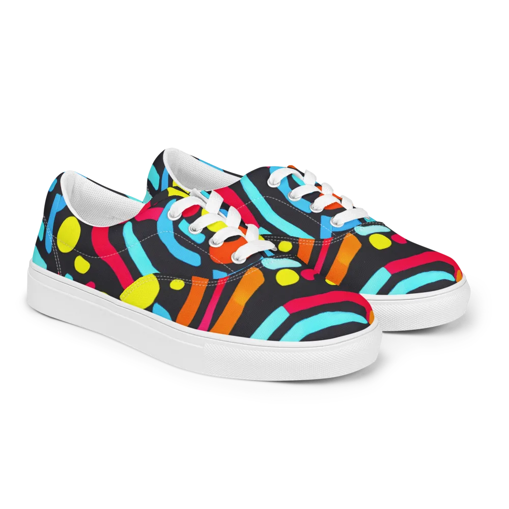 Midnight Stream on Men's Lace-Up Canvas Shoes — Right Front
