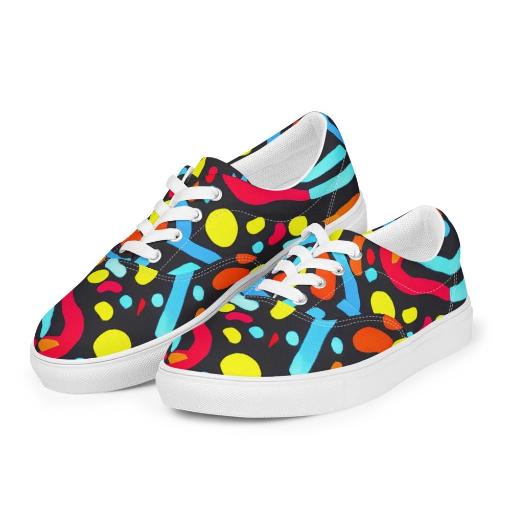 Midnight Stream on Men's Lace-Up Canvas Shoes — Left Front