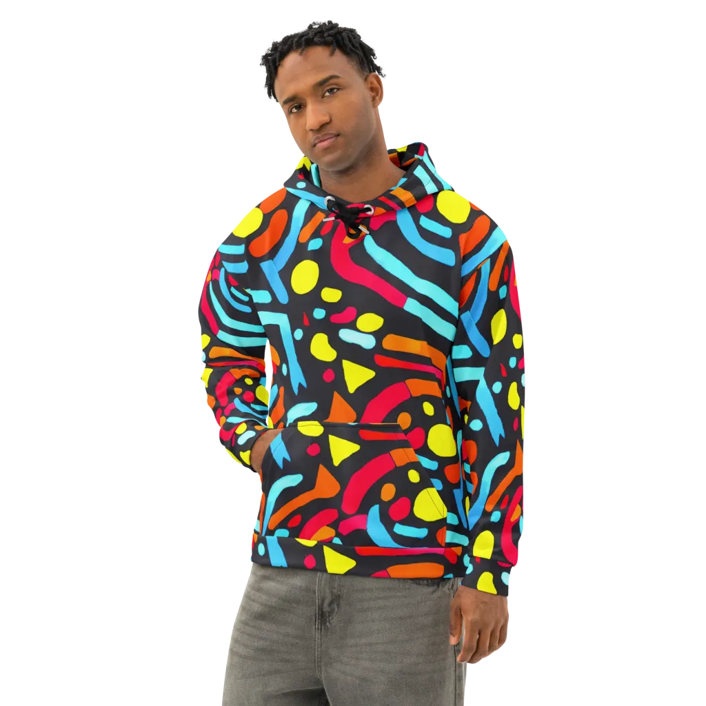 Midnight Stream on Cotton Hoodie — Left Front