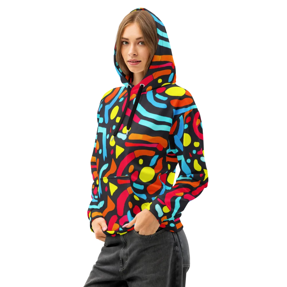 Midnight Stream on Cotton Hoodie — Left Front