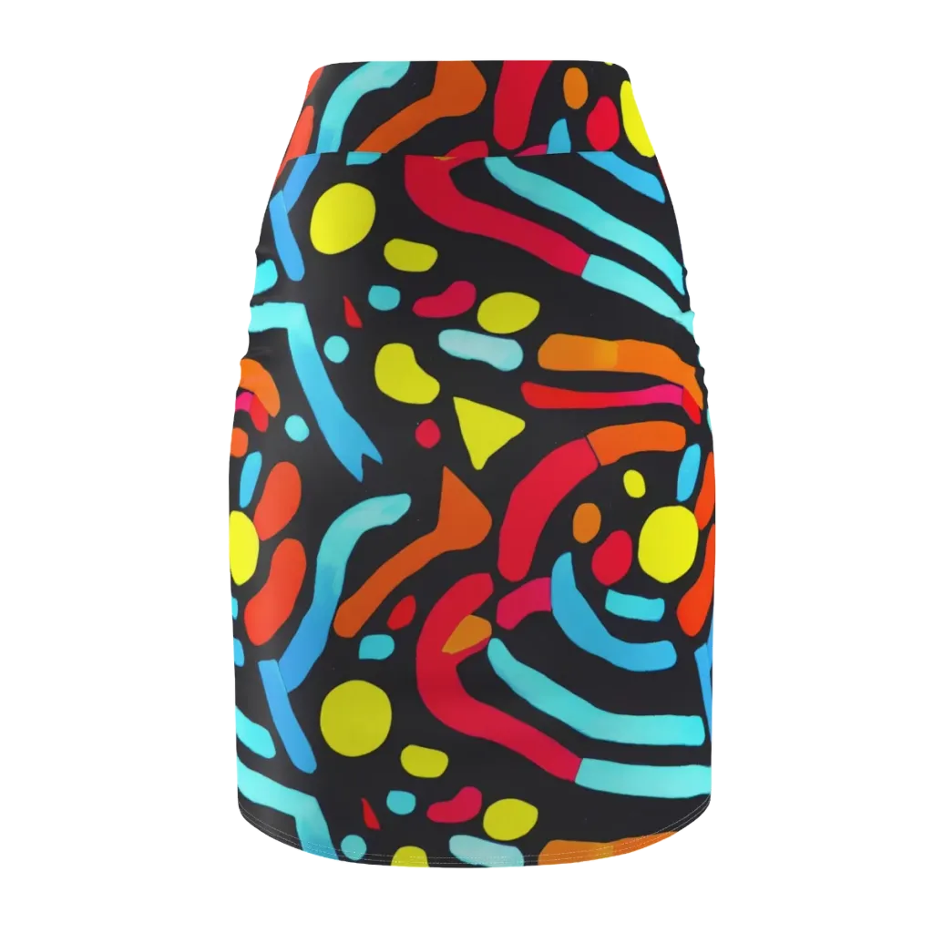 Midnight Stream on Pencil Skirt — Back