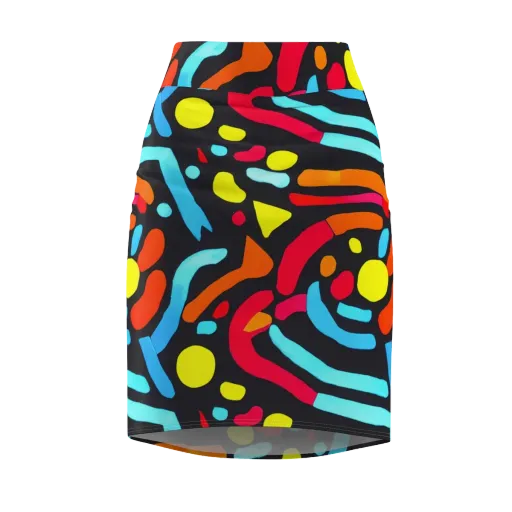 Midnight Stream on a Pencil Skirt