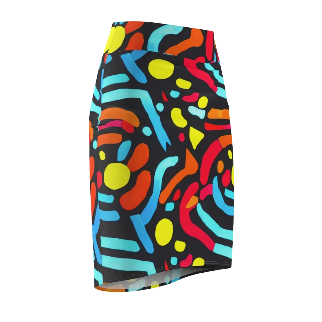 Midnight Stream on Pencil Skirt — Front Side