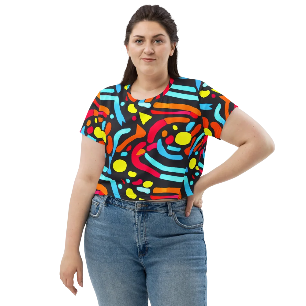 Midnight Stream on Crop Tee — Front
